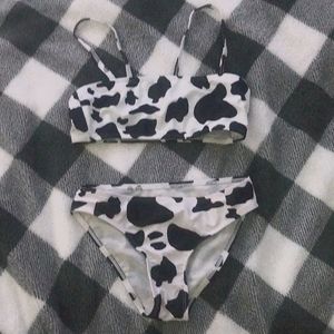 Girls cow print bikini